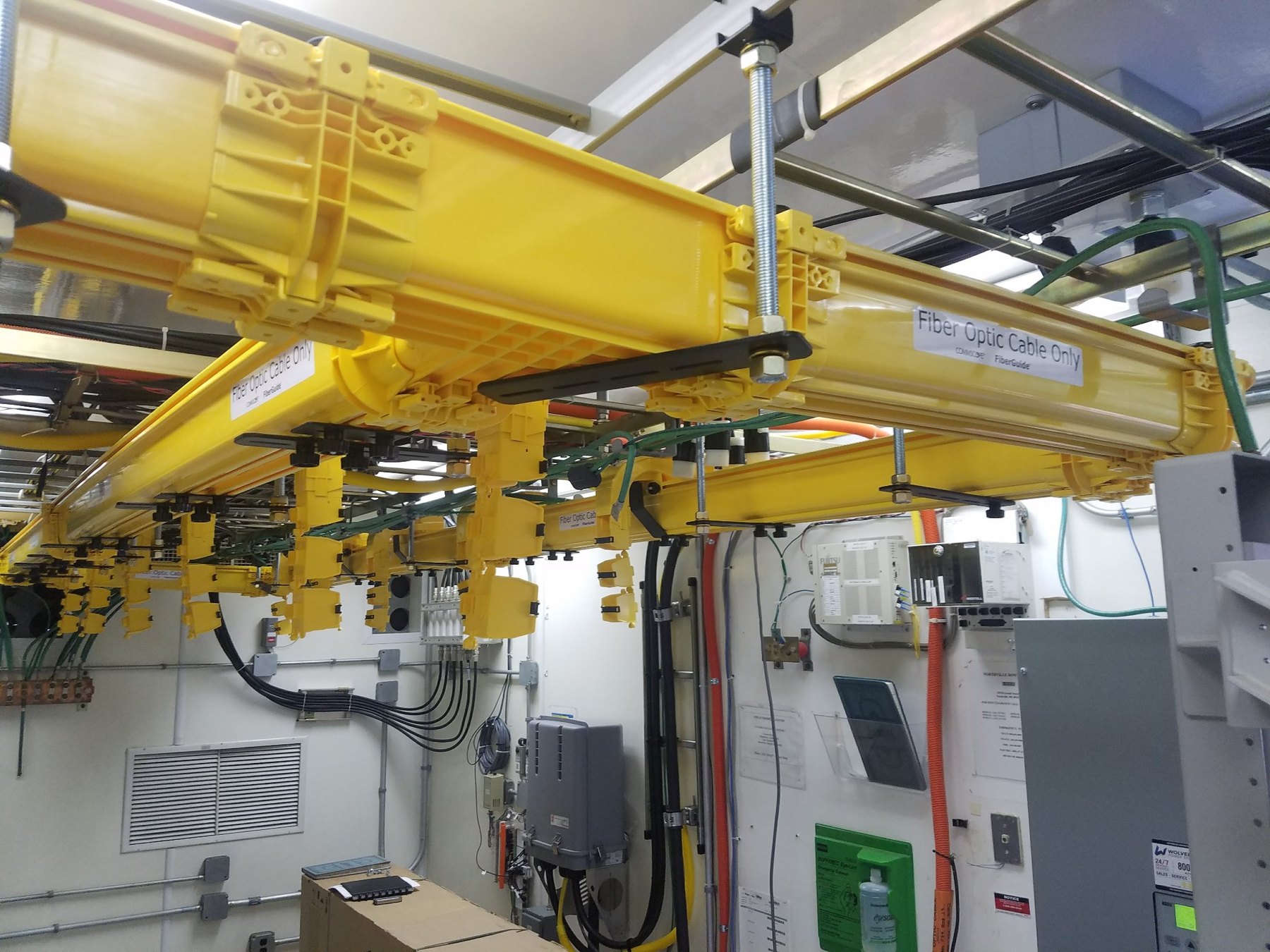 Fiber raceway and telecom room infrastructure