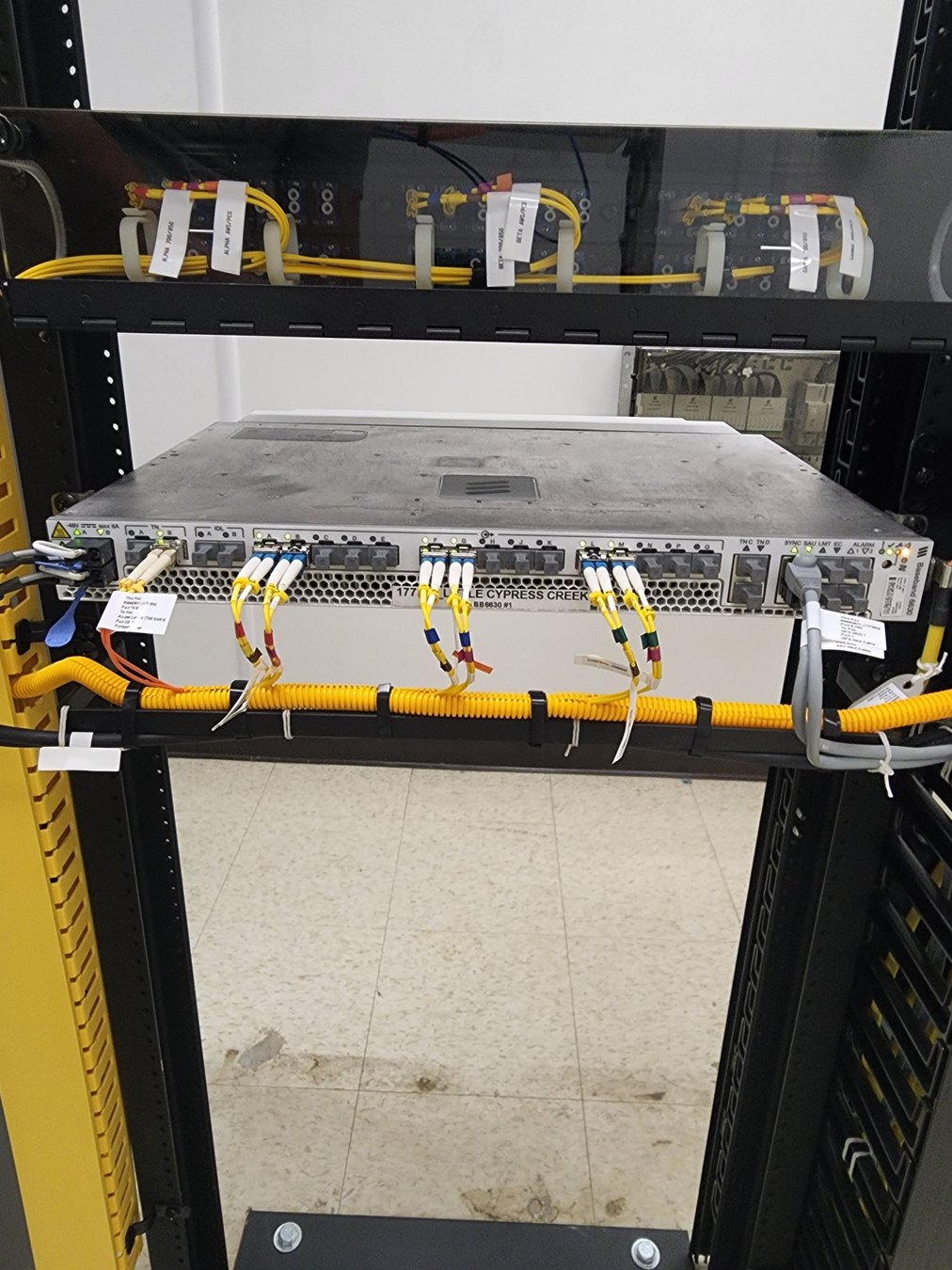 Fiber distribution and equipment rack detail
